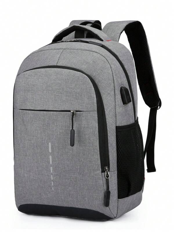 Men's Waterproof Backpack Ultra Lightweight Back Bag For Men Backpack Book Bag Men Stylish Backpack Laptop Backpack School Backpack Casual Daypacks Functional With USB Charging Port For Work Office Business For School Supplies Teenagers Freshmen University Dorm Practical Extra Large School Backpack With USB Students Halloween Gifts For Men Fall Scream Backpack Winter Christmas GiftsTravel Bag Grey