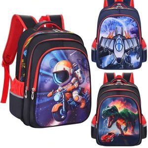 1pc Cute Cartoon Anime Backpack, Children School Bag, Lightweight & Durable, Ideal Birthday Gift, School Supplies, For 1st-6th Grade Students, Boys Motorcycle