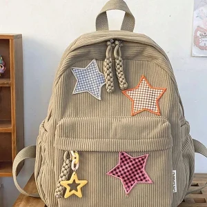 In 2024, The New Fashion Classic, Joker Personality, Contrasting Stars, Decorative Design, Large-Capacity Fashion Backpack Is Suitable For Students To Travel In School.Trendy Star Print Women BagSchool Backpack,School Bag,School Bookbag,Big Backpack,Backpack School,Back To School BagsPortable,Lightweight,Luggage Strap Design, Suitable For Teen Girls Women College Students, Perfect For Back To School,College,Middle School, High School,First Day Of School Khaki