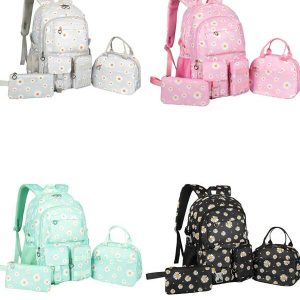 3pcs Girls' Backpack Set Includes School Backpack, Lunch Box, And Pencil Case, For Teenage Girls And Primary School Students A